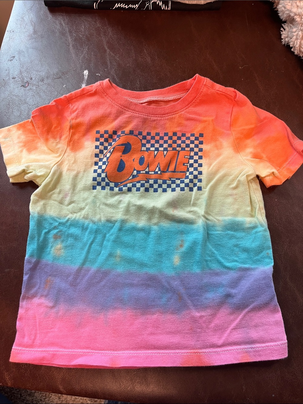 Custom Bowie Rainbow Tie-Dye Kids Tee - 3T